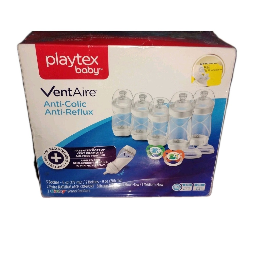 Playtex Baby VentAire Anti-Colic  Anti Reflux‎ Baby Bottles Newborn NEW Sealed